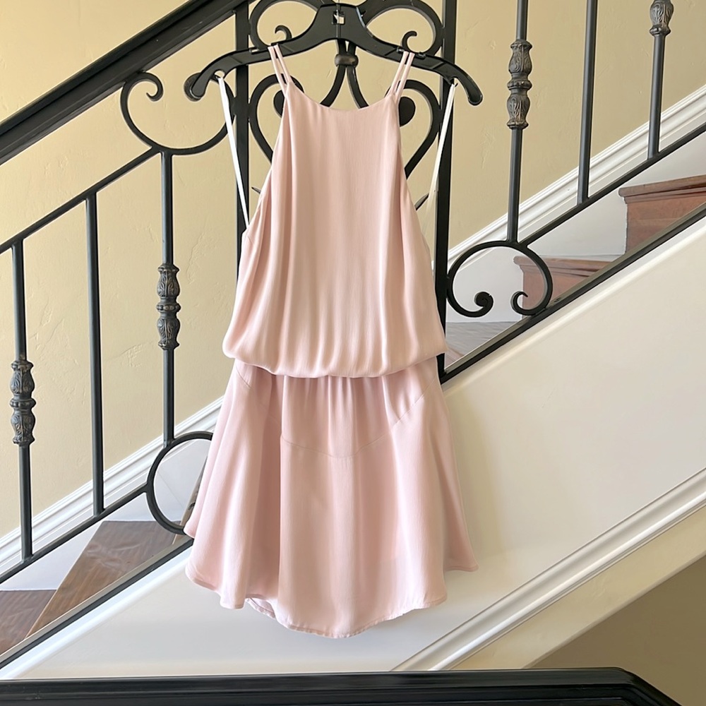 Blush Pink Spaghetti Strap Swing Dress